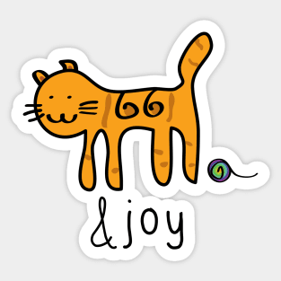 Cute Cat &joy Doodle Graphic Design Sticker